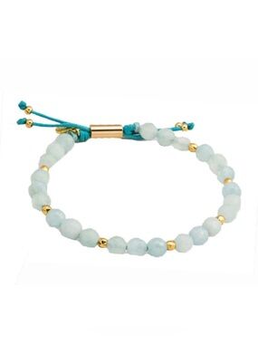 Gorjana NWT Aquamarine and Gold Beaded Bracelet - Adjustable ✨
